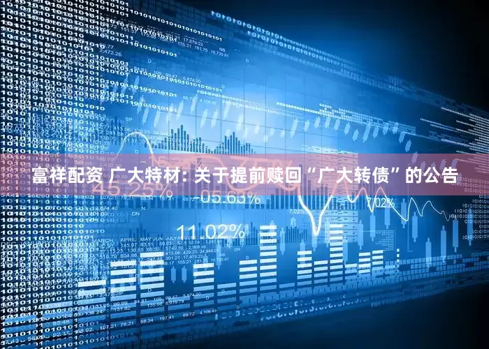 富祥配资 广大特材: 关于提前赎回“广大转债”的公告