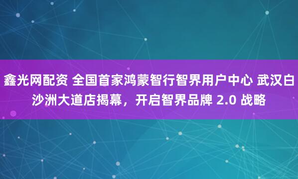 鑫光网配资 全国首家鸿蒙智行智界用户中心 武汉白沙洲大道店揭幕，开启智界品牌 2.0 战略